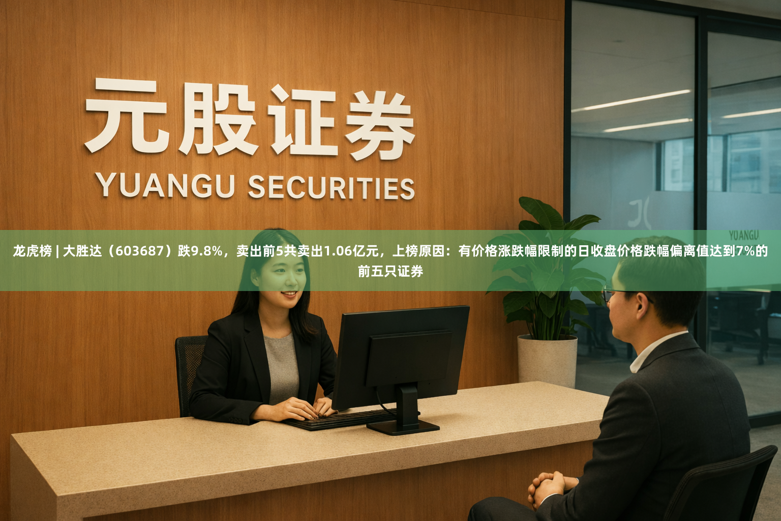 龙虎榜 | 大胜达(603687)跌9.8%,卖出前5共卖出1.06亿元,上榜原因:有价格涨跌幅限制的日收盘价格跌幅偏离值达到7%的前五只证券