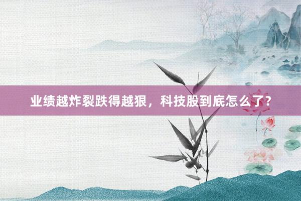 业绩越炸裂跌得越狠，科技股到底怎么了？